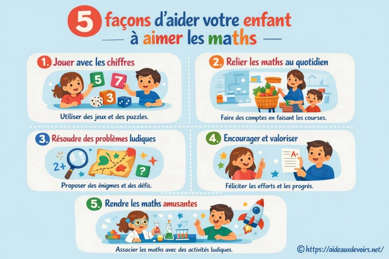5 façons d’aider votre enfant à aimer les maths