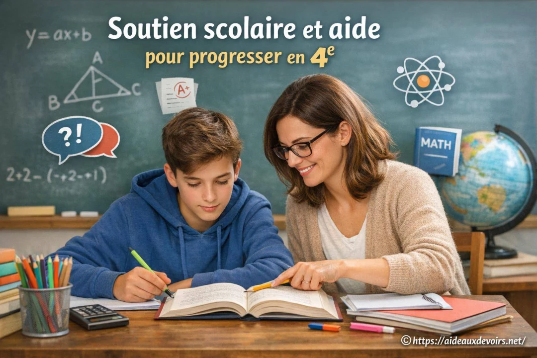 Soutien scolaire et aide pour progresser en 4e