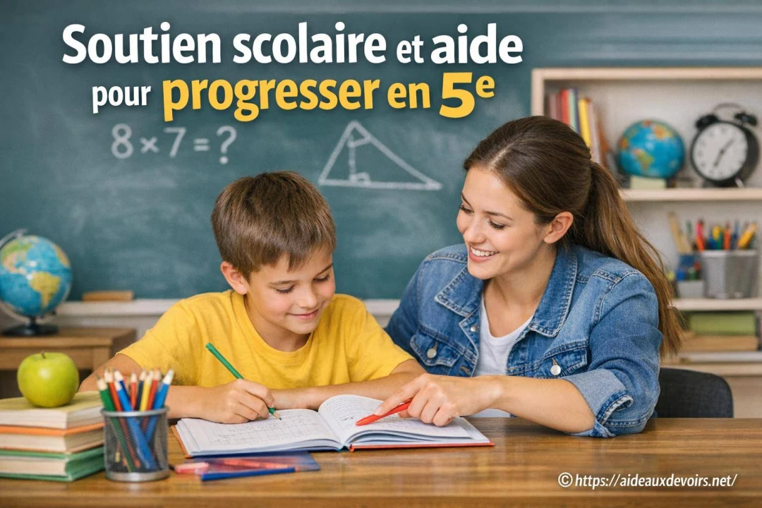 Soutien scolaire et aide pour progresser en 5e