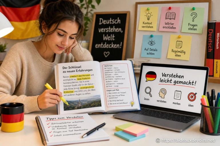 Comprendre un texte en allemand facilement : méthodes et astuces efficaces