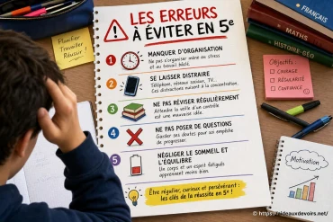 Les erreurs à éviter en 5e pour réussir son année scolaire