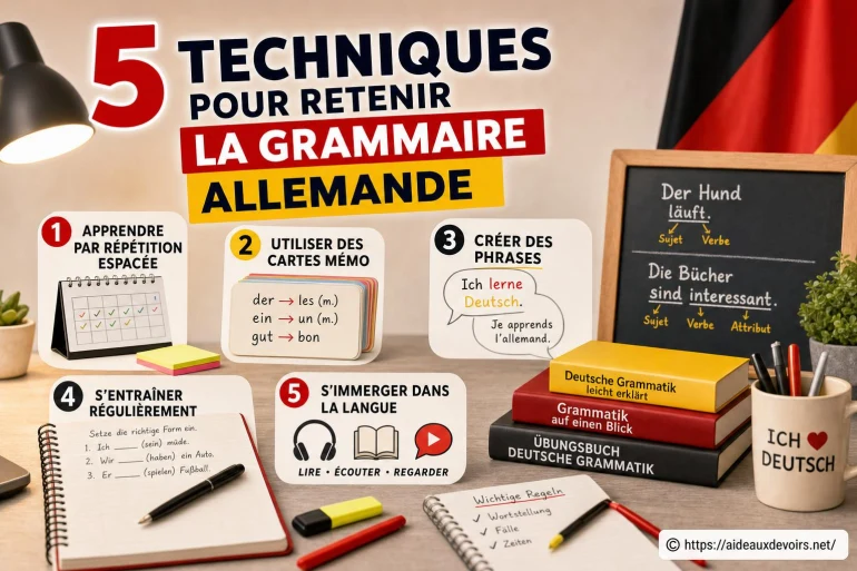 5 techniques efficaces pour retenir la grammaire allemande