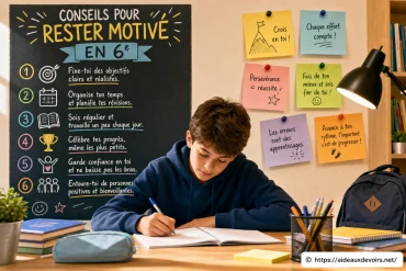Conseils pour rester motivé en 6e et réussir ses études