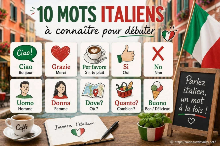 10 mots italiens à connaître pour bien débuter en italien