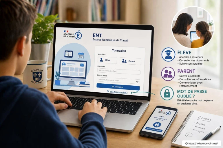 Connexion à l’ent ac poitiers : guide pour élèves, parents et mot de passe oublié