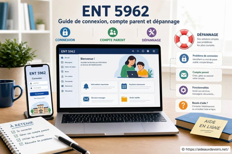 Ent 5962 : guide complet pour la connexion, le compte parent et le dépannage