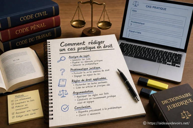 Comment rédiger un cas pratique en droit : méthode et conseils essentiels