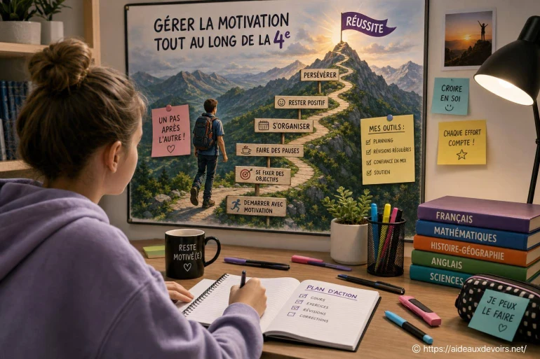 Gérer la motivation tout au long de la 4e : méthodes et astuces