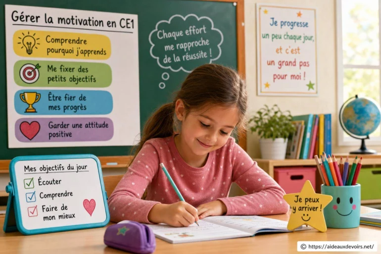 Gérer la motivation en CE1 : des méthodes pour progresser avec plaisir