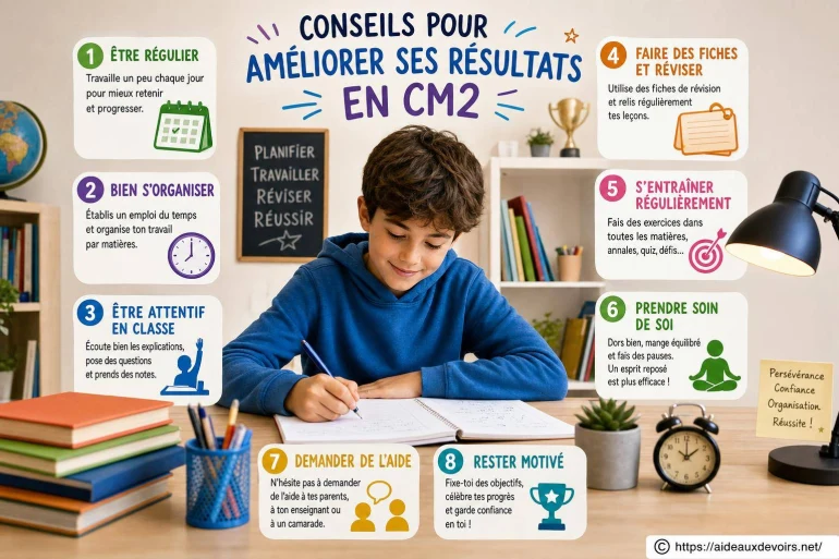 Conseils pour améliorer ses résultats en CM2