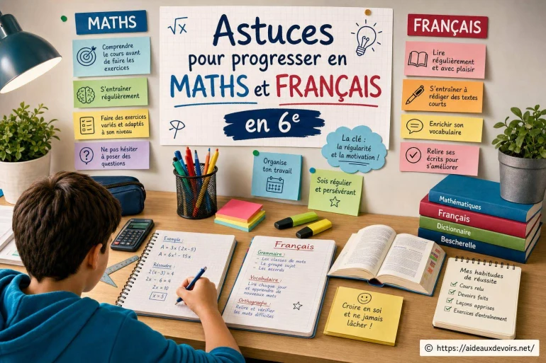 Astuces pour progresser en maths et français en 6e