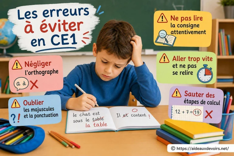 Les erreurs à éviter en CE1 pour progresser sereinement