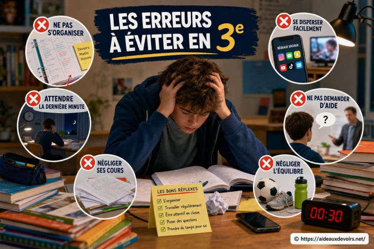 Les erreurs à éviter en 3e pour progresser et réussir
