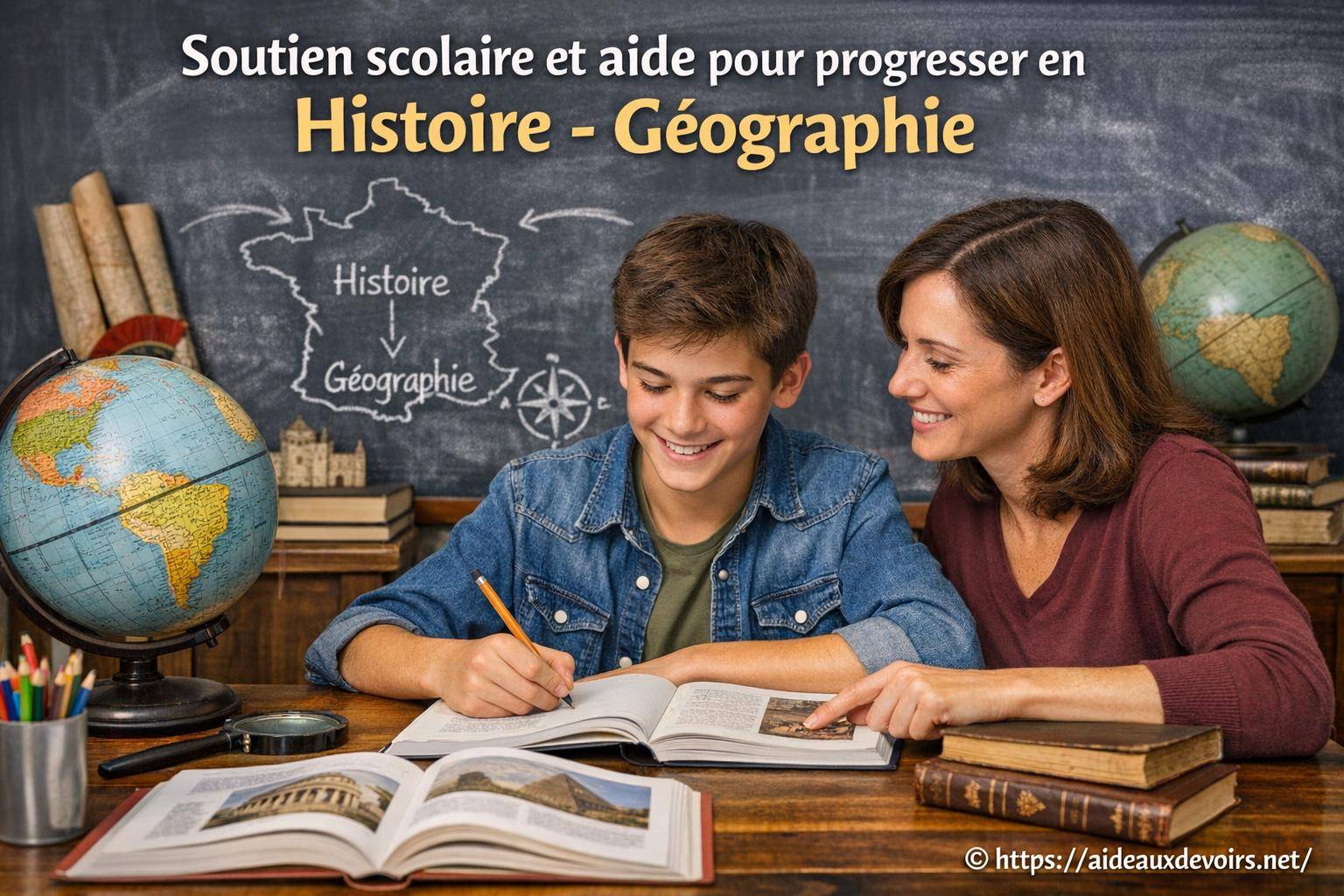 Soutien scolaire et aide pour progresser en histoire-géographie