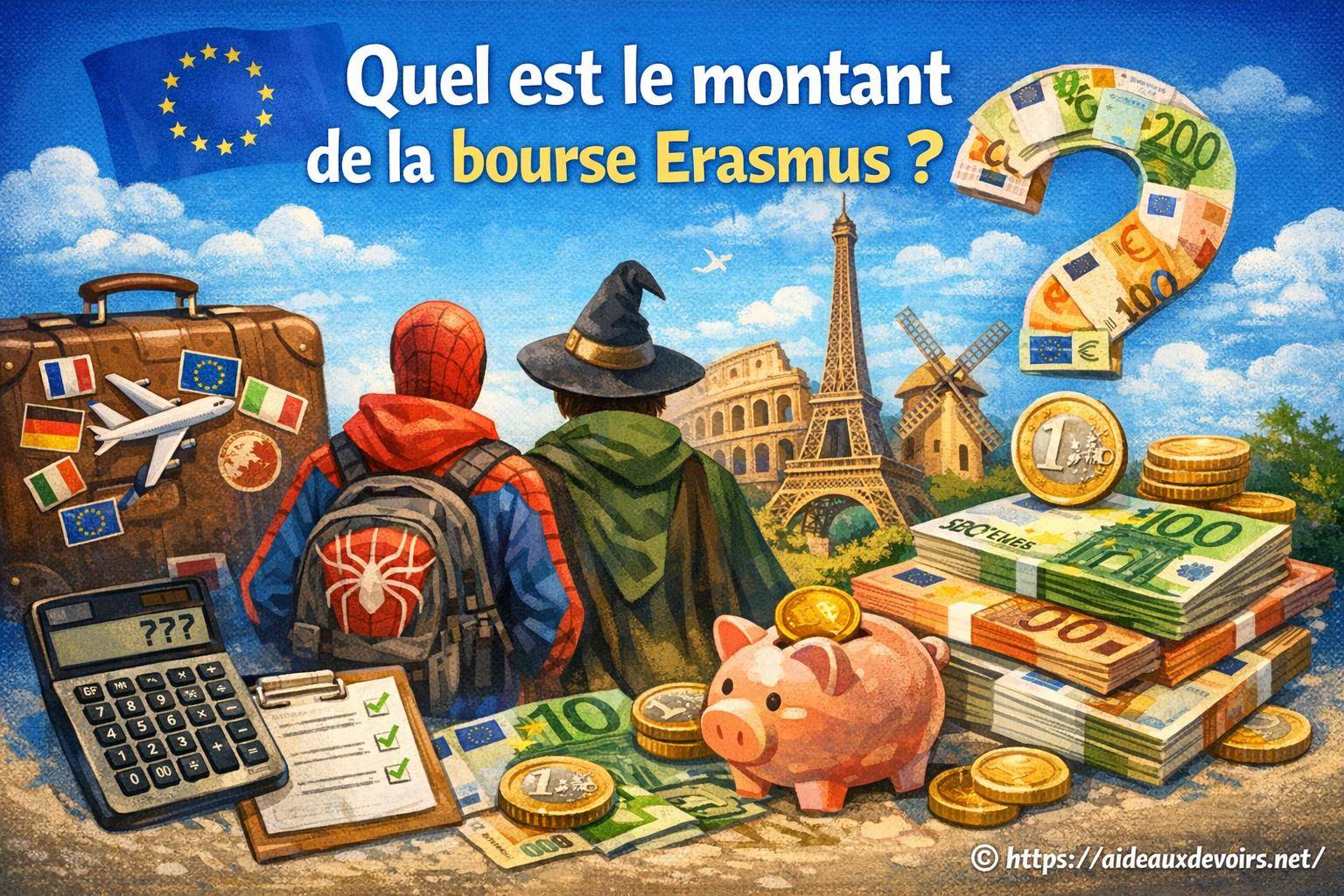 Quel est le montant de la bourse Erasmus ?