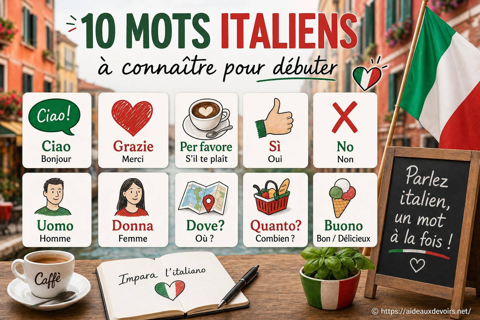 10 mots italiens à connaître pour bien débuter en italien