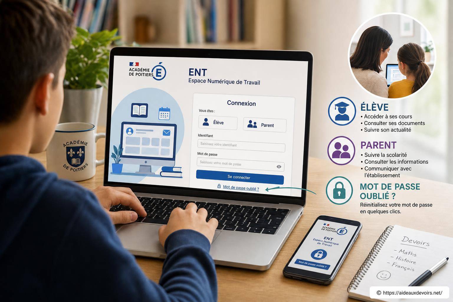 Connexion à l’ent ac poitiers : guide pour élèves, parents et mot de passe oublié