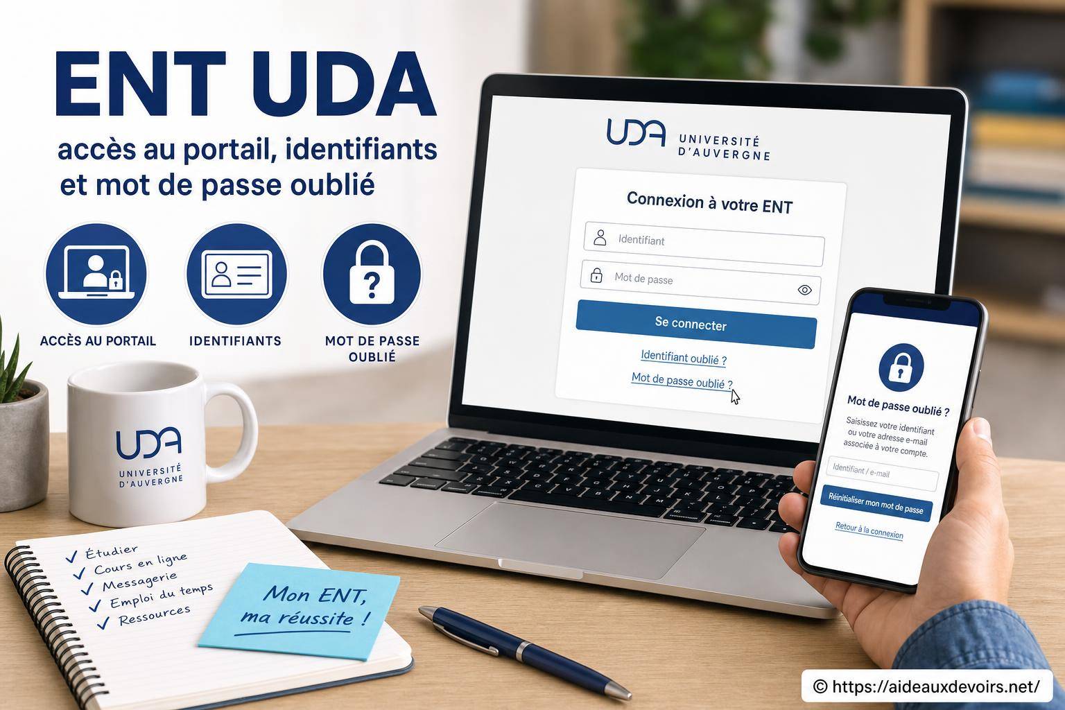 ENT UDA : comment accéder au portail et récupérer vos identifiants et mot de passe